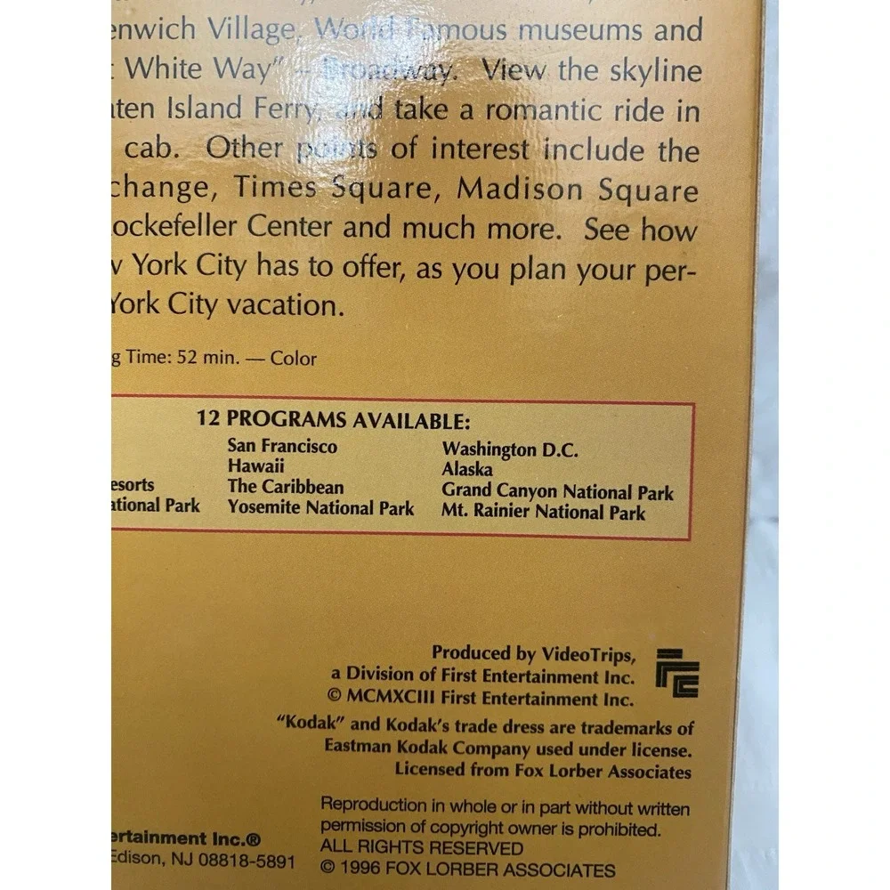 KODAK-Guide to New York City VHS Tape